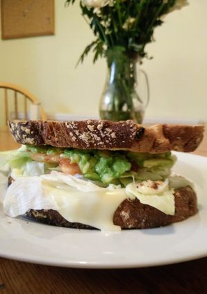 酪梨泡菜起司全麥三明治-Avocado Kimchi Cheese Sandwich-奶素,簡單一人食 的食譜成品照片