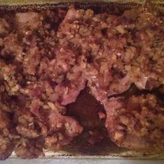 A picture of Baked Pork Chops and Stuffing.