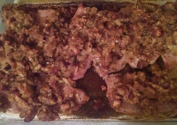 How to  Baked Pork Chops and Stuffing