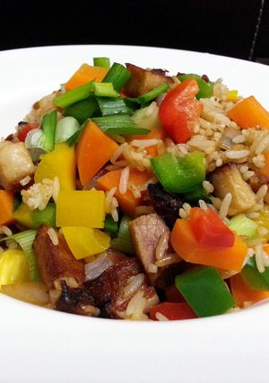 A picture of Summer Roasted Pork Fried Rice.