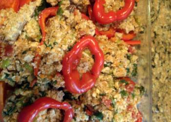 Easiest Way to Recipe Perfect Stuffed Red Peppers with Quinoa