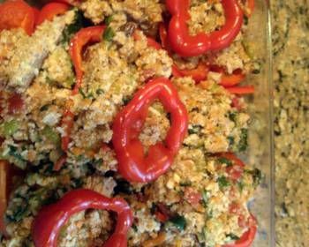 Fresh, Serving Recipe Stuffed Red Peppers with Quinoa Restaurant Style