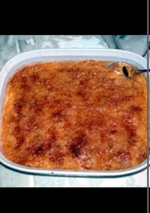 A picture of baked pineapple.