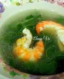 Canh rau má nấu tôm nõn