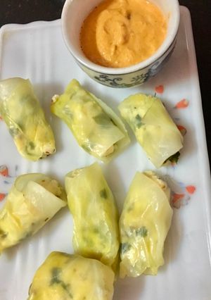 A picture of Steamed cabbage roll.