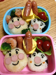 A picture of Anpanman - Easy Character Bento.