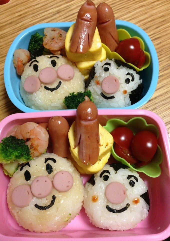 A picture of Anpanman - Easy Character Bento.