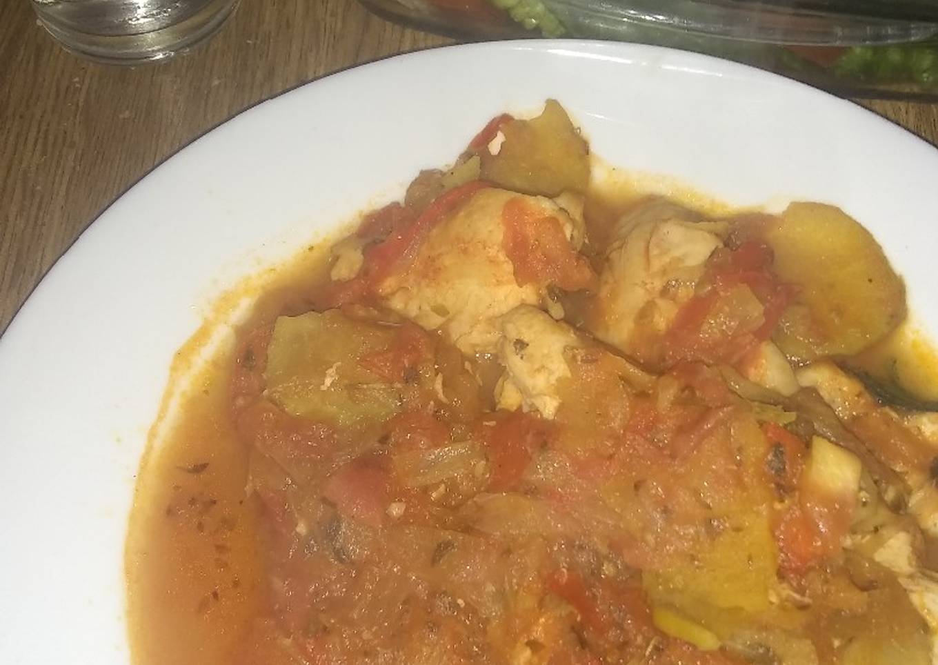 Pollo con verduras (para una dieta - apto para diabetes)