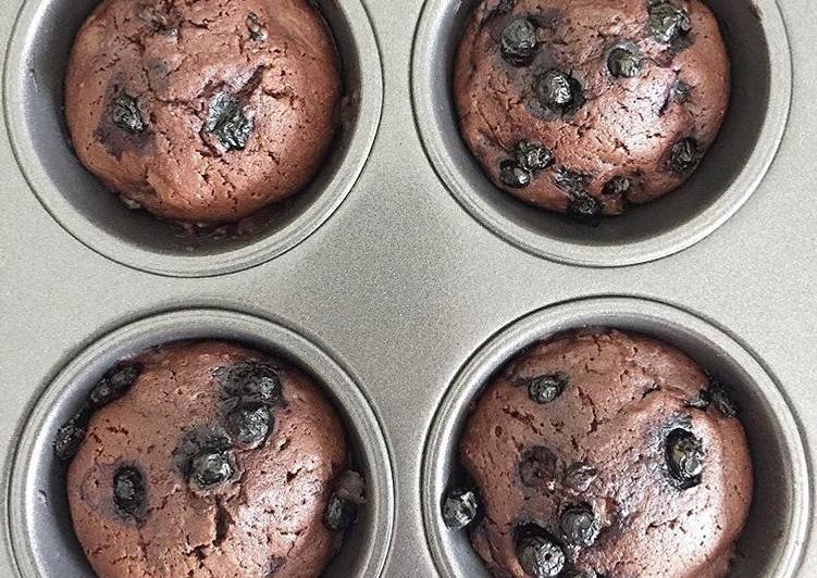 MUFFINS au chocolat 🍫 et myrtilles