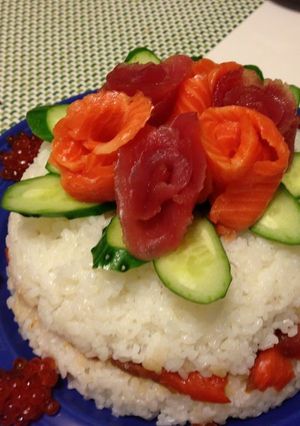 A picture of Sushi Cake for Festive Occasions.
