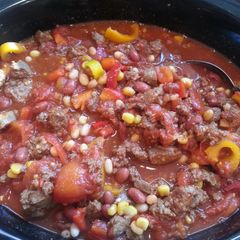 A picture of Smokey Crock-pot Venison Chili.