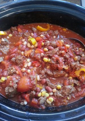 A picture of Smokey Crock-pot Venison Chili.