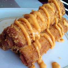A picture of Deep-fried Hot-dog Rolls.
