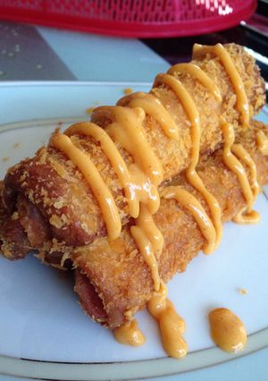 A picture of Deep-fried Hot-dog Rolls.
