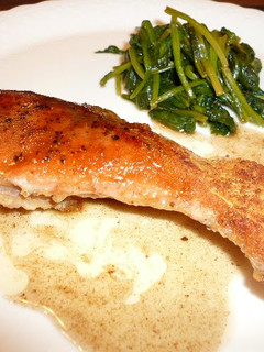 A picture of Salmon Meunière with Easy Lemon Sauce.