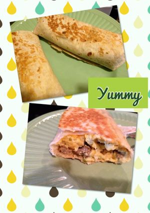 A picture of MeMe's Grilled Stuffed Breakfast Burritos.