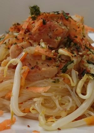 A picture of Glass Noodle And Spam Stir Fry.
