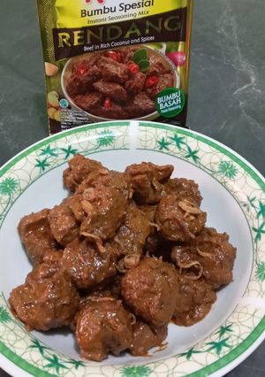 Foto resep Rendang Bakso (Bumbu Instan Special Racik)