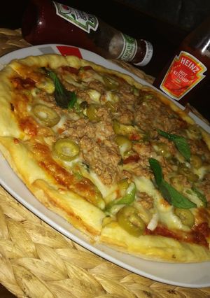 صورة لوصفة بيتزا تونة 🍕