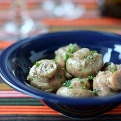Button Mushrooms with Anchovies and Garlic A picture of Button Mushrooms with Anchovies and Garlic.