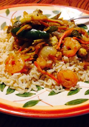 A picture of Skinny Protein Packed Shrimp Stir Fry.