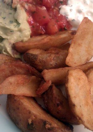 A picture of Vickys Chilli & Lime Potato Wedges with Cheese, Gluten, Dairy, Egg & Soy-Free.
