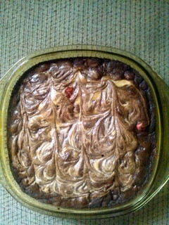 A picture of momma's Super easy white chocolate cheesecake brownies.