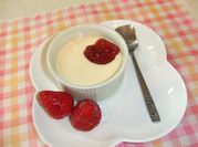 A picture of strawberry milk pudding