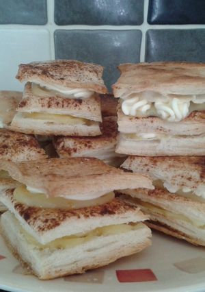 A picture of Millefeuille of seville orange curd.