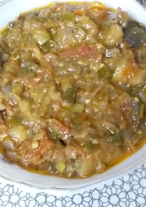 A picture of Baingan ka bharta.