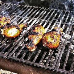 Jamaican jerk chicken wings A picture of Jamaican jerk chicken wings.