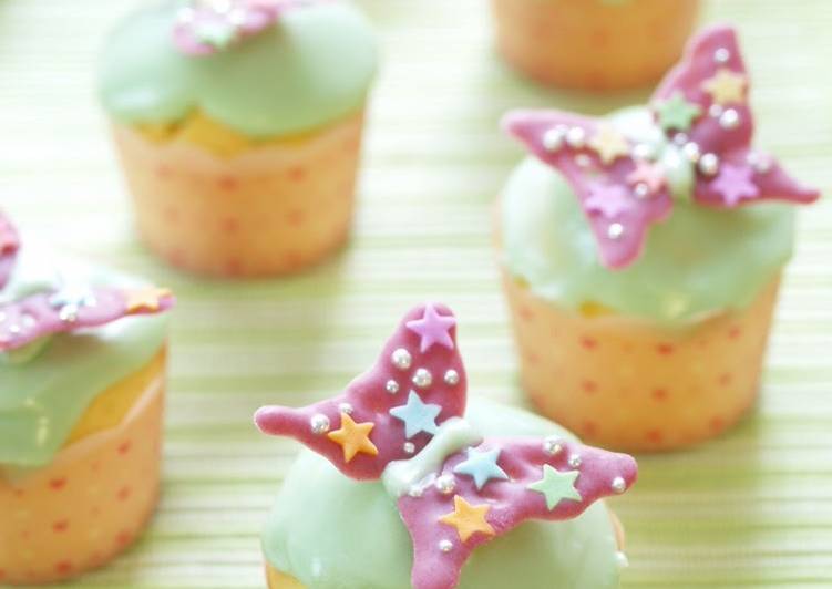 Steps to Make Speedy Spring Coloured Butterfly Cheese Cupcakes