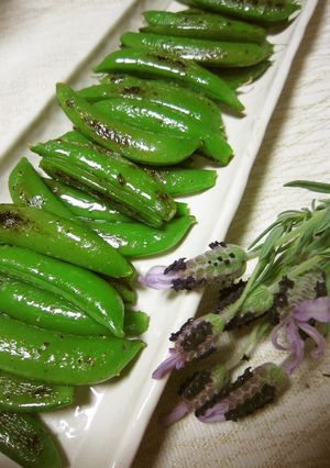 A picture of Crunchy and Delicious! Pan-Fried Sugar Snap Peas.