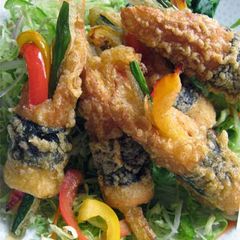 Even when You're Broke: Satisfying Nori-Wrapped Deep Fried Vegetable Stuffed Chikuwa Fish Sticks A picture of Even when You're Broke: Satisfying Nori-Wrapped Deep Fried Vegetable Stuffed Chikuwa Fish Sticks.