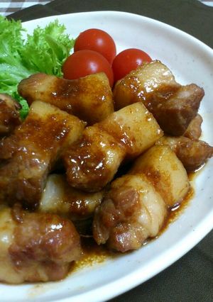 A picture of Filling Ginger Fried Pork Belly.