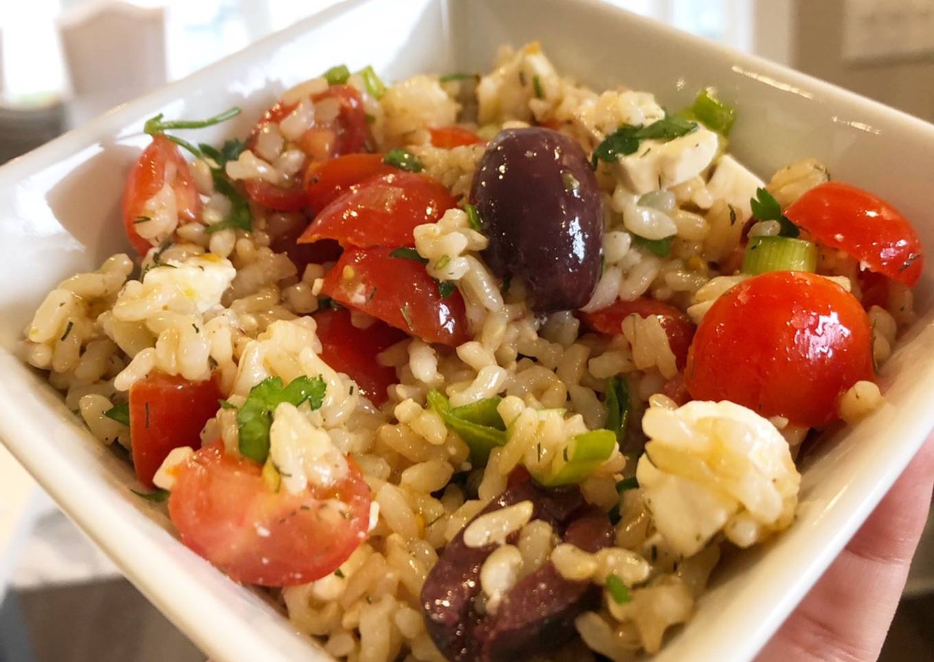 Greek rice salad