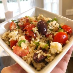 A picture of Greek Rice Salad.