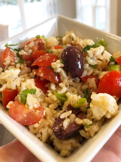 A picture of Greek Rice Salad.