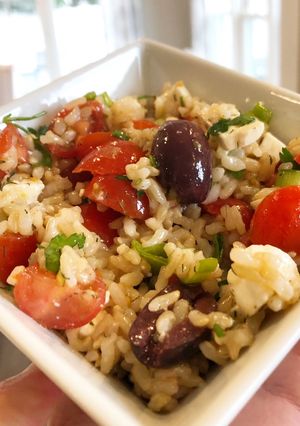 A picture of Greek Rice Salad.
