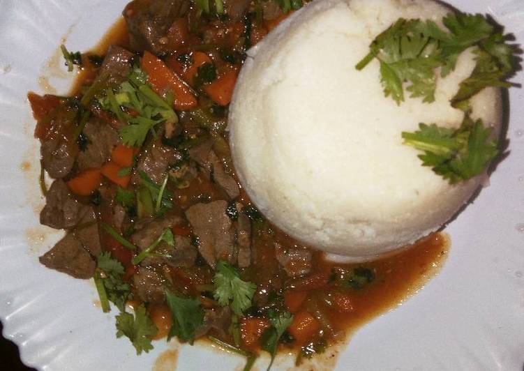 How to Make Any-night-of-the-week Stewed Liver with Ugali