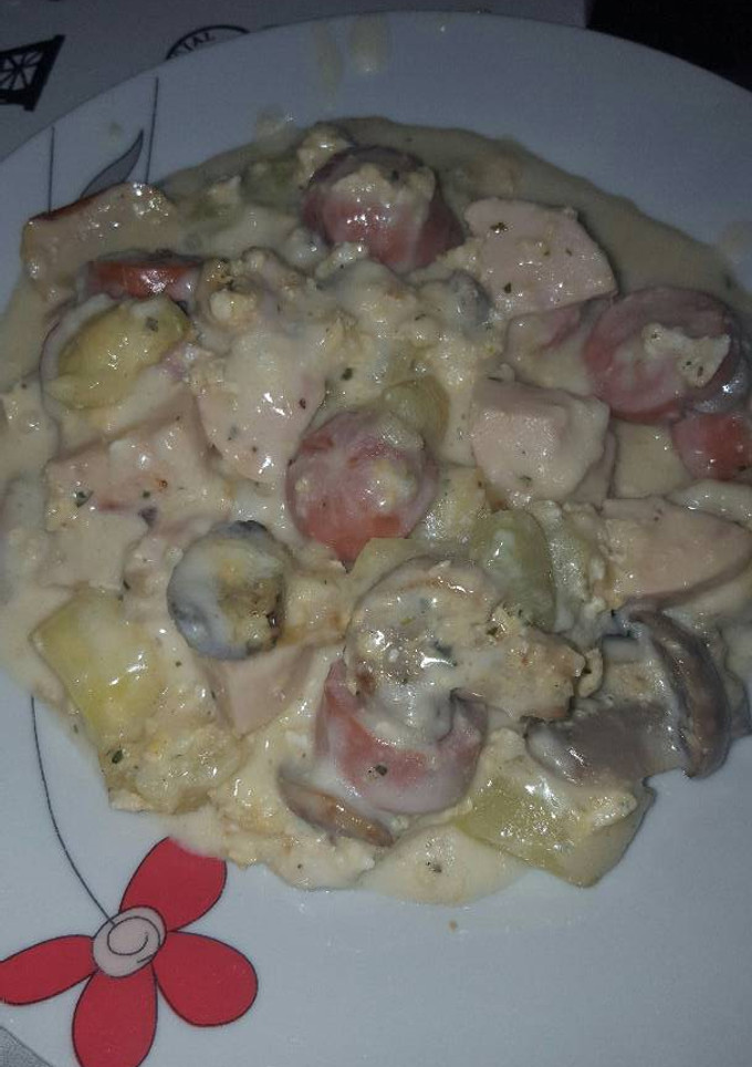 Una foto de Salteado de verduras con bechamel