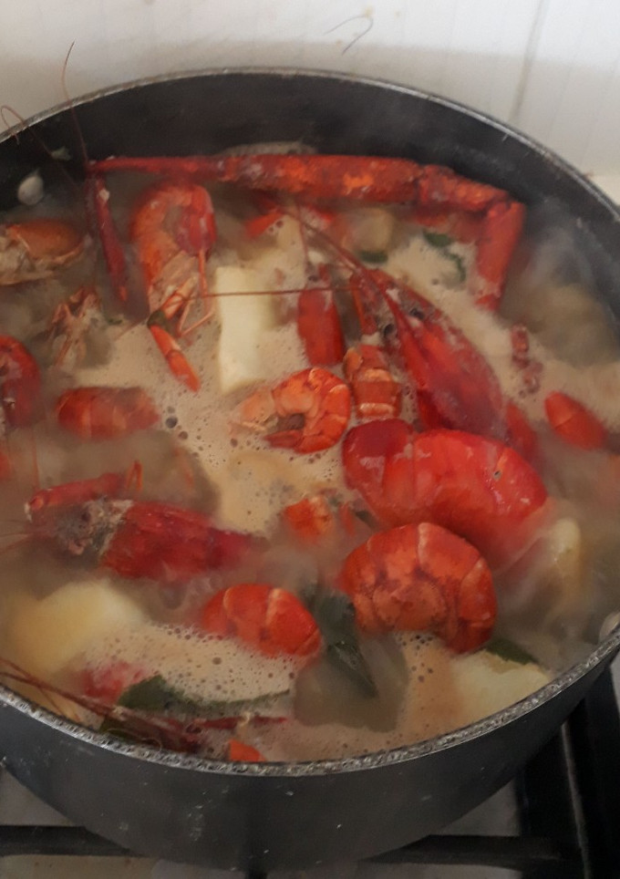 Una foto de Sopa de Camarones de río