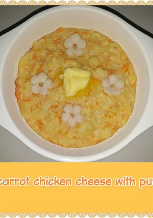 Foto resep Bubur Tim Ayam Keju (mpasi 8+ bulan)