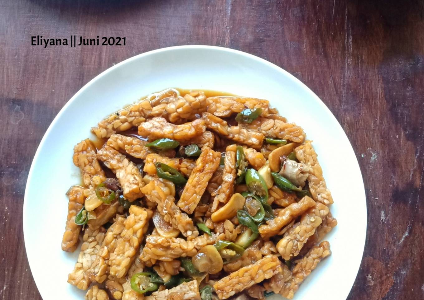Tumis tempe cabe hijau