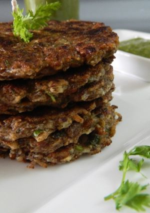 A picture of Raw Banana and Cottage Cheese Fritters.