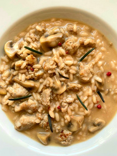 Foto di Risotto con salsiccia e funghi