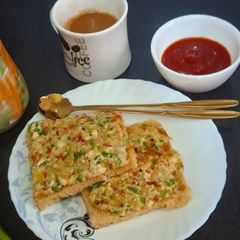 Paneer Toast/ Easy Paneer Bread Toast Recipe/ Open Veggie Paneer Toast for Breakfast A picture of Paneer Toast/ Easy Paneer Bread Toast Recipe/ Open Veggie Paneer Toast for Breakfast.