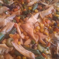 A picture of Low Carb Almond Flour Chicken Pot Pie Casserole.