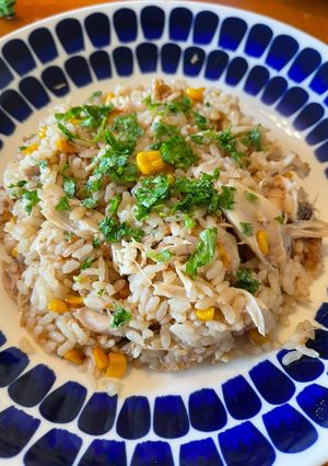 A picture of Fried chicken rice remake from leftovers.