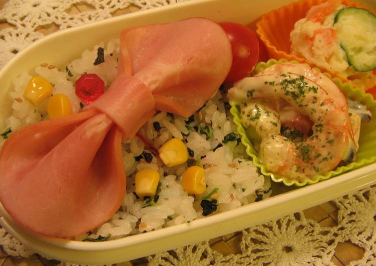 Recipe of Any-night-of-the-week Just 1 Slice Ham Ribbon (Decorative Bento)